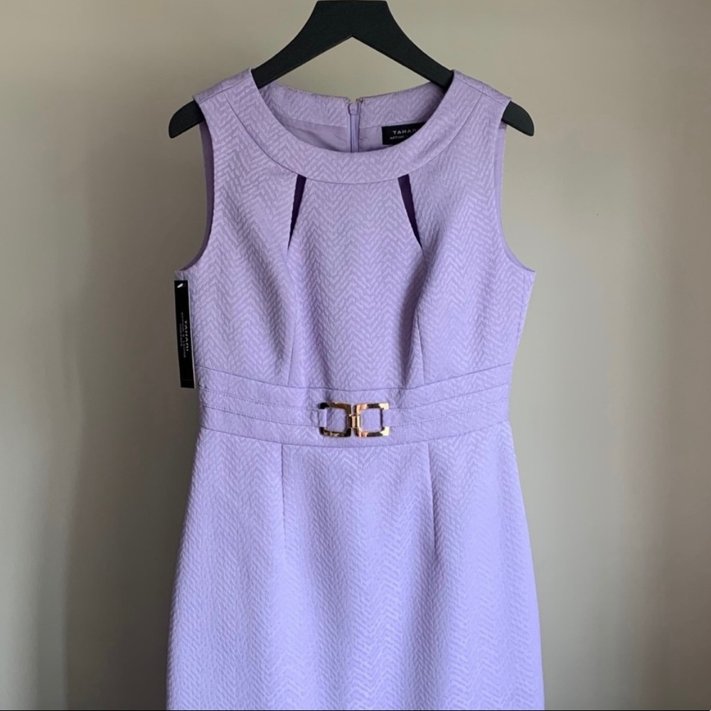 EUC Tahari ASL Lilac Sheath Dress Size 6
